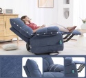 Fotel rozkładany Obrotowy z masażem i funkcją grzania do 150kg Niebieski