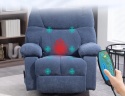Fotel rozkładany Obrotowy z masażem i funkcją grzania do 150kg Niebieski