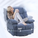 Fotel rozkładany Obrotowy z masażem i funkcją grzania do 150kg Niebieski
