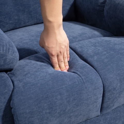 Fotel rozkładany Obrotowy z masażem i funkcją grzania do 150kg Niebieski