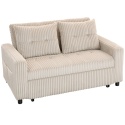 Kanapa Sofa rozkładana Mała Sztruks 157x90 cm Kremowa
