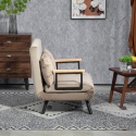 Kanapa Dwuosobowa Rozkładana Łóżko 73x102 cm Sofa Beżowa