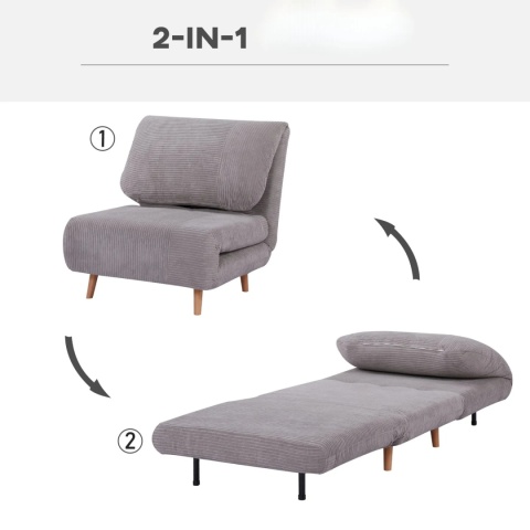Fotel Rozkładany Leżanka Sofa do spania Wypoczynkowy Telewizjny
