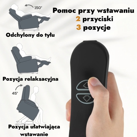 Elektryczny fotel relaksacyjny Podnoszony Geriatyczny z Podnóżkiem rozkładany telewizyjny