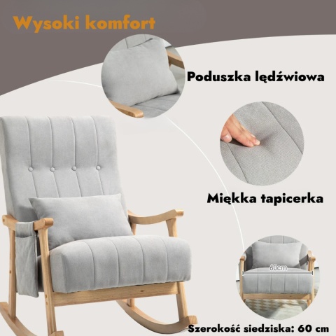 Fotel Bujany Wypoczynkowy Telewizyjny Krzesło Drewniane do czytania i wypoczynku
