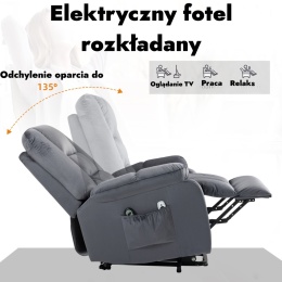 Fotel podnoszony elektryczny rozkładany geriatryczny telewizyjny wypoczynkowy