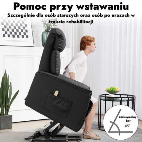 Fotel podnoszony elektryczny rozkładany telewizyjny wypoczynkowy