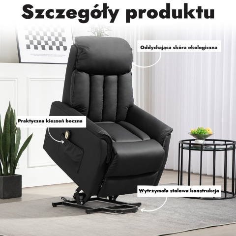 Fotel podnoszony elektryczny rozkładany telewizyjny wypoczynkowy