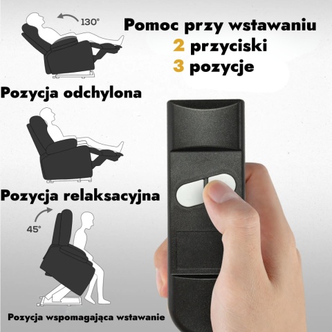 Fotel podnoszony elektryczny wypoczynkowy telewizyjny rozkładany geriatryczny