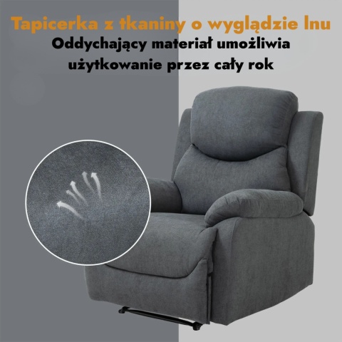 Fotel rozkładany z podnóżkiem wypoczynkowy telewizyjny relaksacyjny