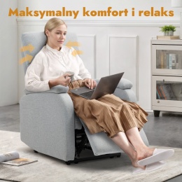 Fotel rozkładany z podnóżkiem wypoczynkowy telewizyjny