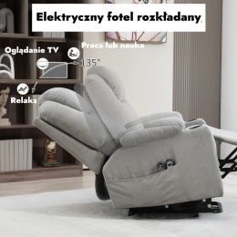 Fotel wypoczynkowy elektryczny masujący z funkcją podnoszenia dla seniorów
