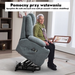 Fotel podnoszony z funkcją wstawania rozkładany elektryczny masujący