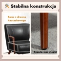 Krzesło do salonu sypialni gabinetu szerokie siedzisko drewniana rama eko skóra