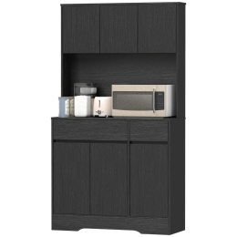SZAFKA KREDENS NA MIKROFALĘ EKSPRES CZARNA 100 x 38 x 180 cm