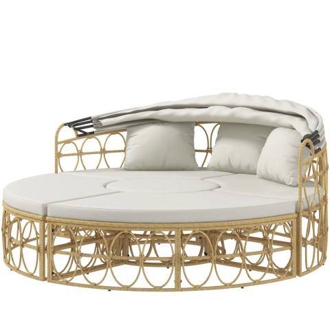 Kanapa Sofa Wyspa ogrodowa Beżowa Kremowa 178x85x66,5 cm