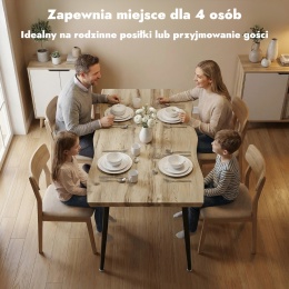 Stół kuchenny do jadalni salonu prostokątny netalowe nóżki