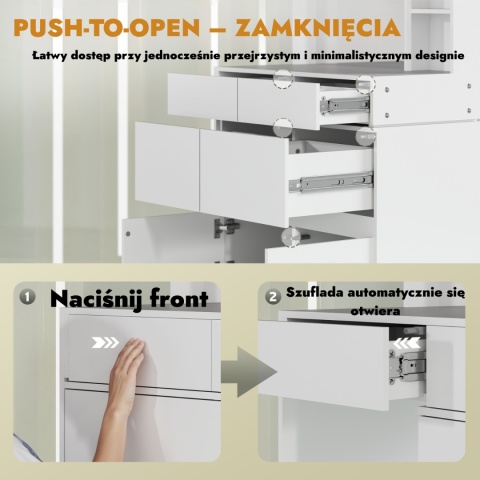 Toaletka kosmetyczna do makijażu z lustrem półki szuflady