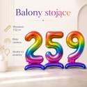 Balon XXL CYFRY STOJĄCE Gigant 152cm RAINBOW Balony Kolorowe Błyszczące