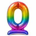 Balon XXL CYFRY STOJĄCE Gigant 152cm RAINBOW Balony Kolorowe Błyszczące