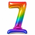 Balon XXL CYFRY STOJĄCE Gigant 152cm RAINBOW Balony Kolorowe Błyszczące