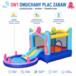 Basen dla dzieci Plac zabaw Wodny Zjeżdżalnia Zamek dmuchany 360 x 175 x 180 cm