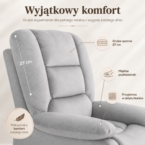Fotel podnoszony regulowany elektryczny rozkładany geriatryczny telewizyjny wypoczynkowy