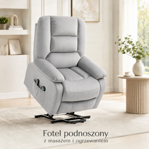 Fotel podnoszony regulowany elektryczny rozkładany geriatryczny telewizyjny wypoczynkowy