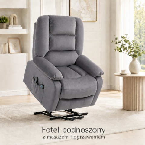 Fotel podnoszony regulowany elektryczny rozkładany geriatryczny telewizyjny wypoczynkowy