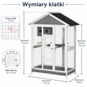 Klatka dla ptaków Drewniana Woliera dla papug domek