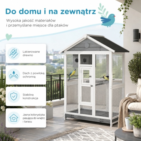 Klatka dla ptaków Drewniana Woliera dla papug domek