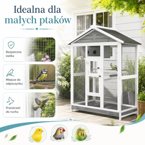 Klatka dla ptaków Drewniana Woliera dla papug domek