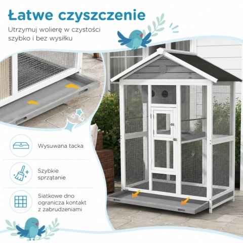 Klatka dla ptaków Drewniana Woliera dla papug domek