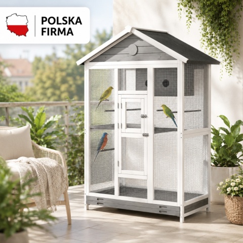 Klatka dla ptaków Drewniana Woliera dla papug domek