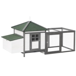 Klatka dla kur 196 x 76 x 97 cm Domek Wybieg Drewniana
