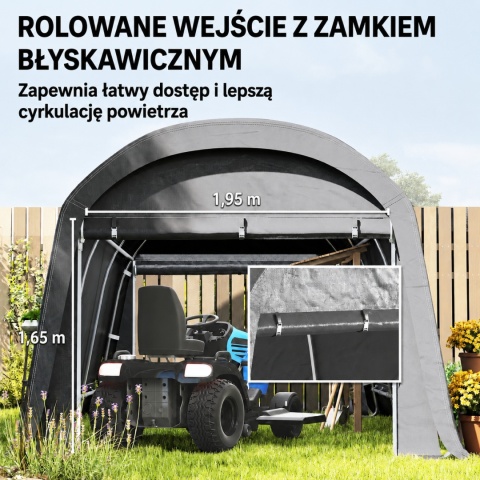 Namiot Garaż Ogrodowy Szopka na narzędzia 3x4,5 Szerokie wejście