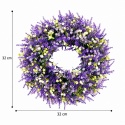 Wianek na drzwi Lawenda 35cm Sztuczne kwiaty Lawendowy GĘSTY SOLIDNY