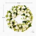 Wieniec Wianek na drzwi 45cm Ścianę Sztuczne Kwiaty Białe Róże Rustykalny