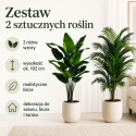 Sztuczne rośliny kwiaty 2 sztuki Palma 102cm Zestaw dwóch kwiatów Zielone