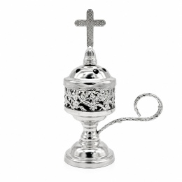 Stojak na kadzidło kadzidła Srebrny Metalowy z krzyżem Pojemnik na kadzidło