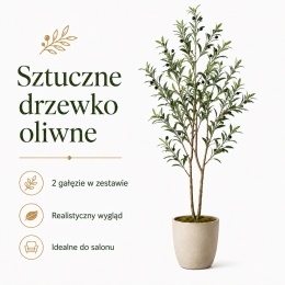 Sztuczne Drzewko oliwne Zestaw 2 szt Gałęzi 102cm REALISTYCZNE Sztuczna roślina