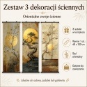 Zestaw 3 obrazów plakatów dekoracyjnych zwojów ściennych Orientalne Bonsai 40 × 120 cm